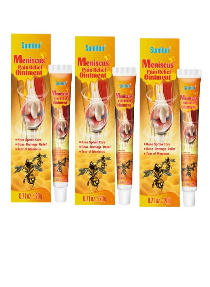 Sumifun Meniscus Pain Relief Ointment, Bee Venom Cream for Joint Shoulders Neck Waist and Legs, Propolis Professional Gel, Relieve Discomfort of Bones and Joints 3X20g - Image 1